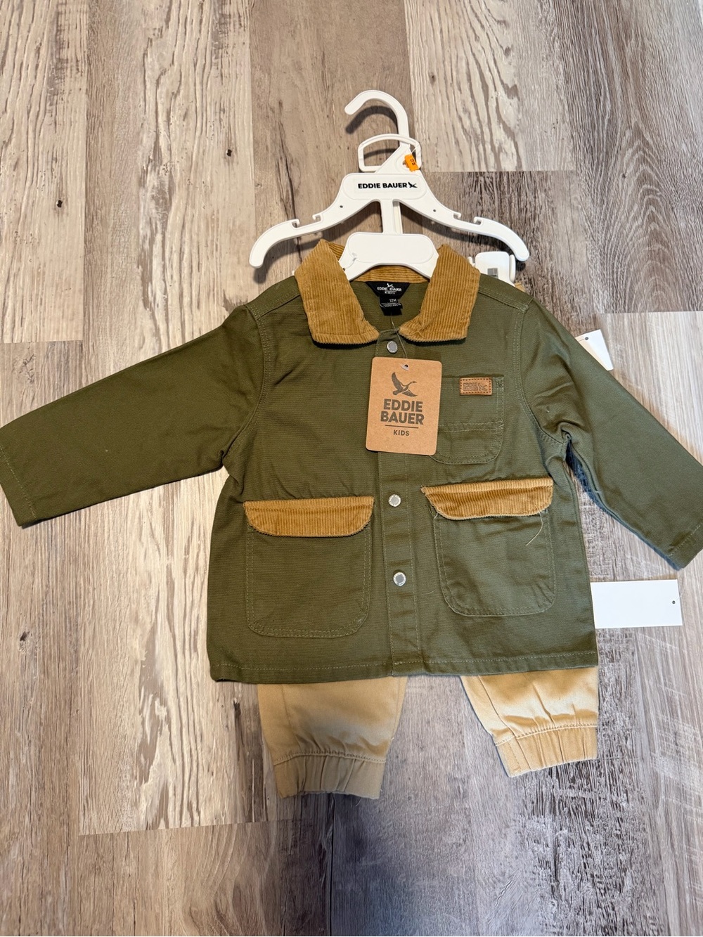 Eddie Bauer Kids Olive Green Jacket with Cargo Pants